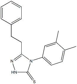 4-(3,4-dimethylphenyl)-3-(2-phenylethyl)-1H-1,2,4-triazole-5-thione Struktur