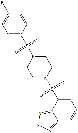 4-[4-(4-fluorophenyl)sulfonylpiperazin-1-yl]sulfonyl-2,1,3-benzothiadiazole Struktur