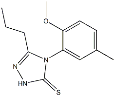 4-(2-methoxy-5-methylphenyl)-3-propyl-1H-1,2,4-triazole-5-thione Struktur