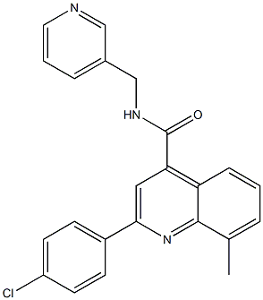 2-(4-chlorophenyl)-8-methyl-N-(pyridin-3-ylmethyl)quinoline-4-carboxamide Struktur