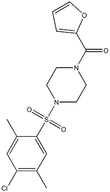 [4-(4-chloro-2,5-dimethylphenyl)sulfonylpiperazin-1-yl]-(furan-2-yl)methanone Struktur