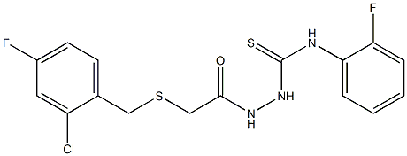 1-[[2-[(2-chloro-4-fluorophenyl)methylsulfanyl]acetyl]amino]-3-(2-fluorophenyl)thiourea Struktur