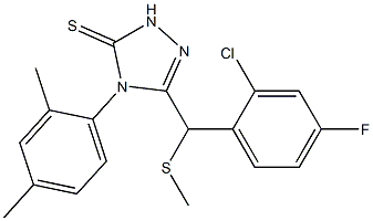 3-[(2-chloro-4-fluorophenyl)methylsulfanylmethyl]-4-(2,4-dimethylphenyl)-1H-1,2,4-triazole-5-thione Struktur