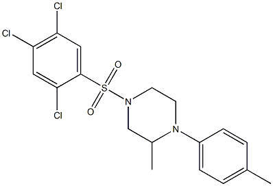 2-methyl-1-(4-methylphenyl)-4-(2,4,5-trichlorophenyl)sulfonylpiperazine Struktur