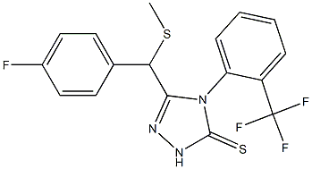 3-[(4-fluorophenyl)methylsulfanylmethyl]-4-[2-(trifluoromethyl)phenyl]-1H-1,2,4-triazole-5-thione Struktur