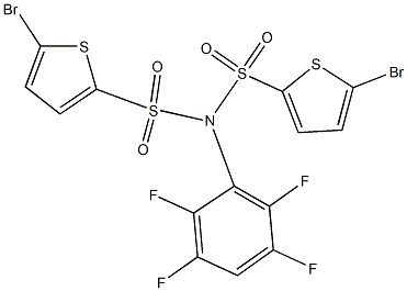 5-bromo-N-(5-bromothiophen-2-yl)sulfonyl-N-(2,3,5,6-tetrafluorophenyl)thiophene-2-sulfonamide Struktur