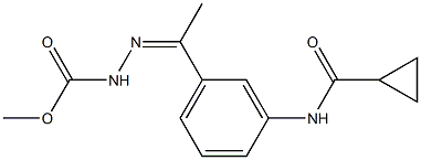 methyl N-[(Z)-1-[3-(cyclopropanecarbonylamino)phenyl]ethylideneamino]carbamate Struktur