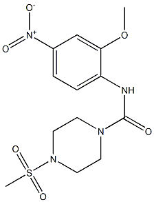 N-(2-methoxy-4-nitrophenyl)-4-methylsulfonylpiperazine-1-carboxamide Struktur