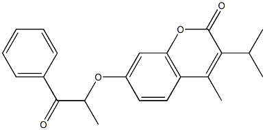 4-methyl-7-(1-oxo-1-phenylpropan-2-yl)oxy-3-propan-2-ylchromen-2-one Struktur