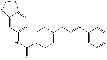 N-(1,3-benzodioxol-5-yl)-4-[(E)-3-phenylprop-2-enyl]piperazine-1-carbothioamide Struktur