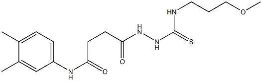 N-(3,4-dimethylphenyl)-4-[2-(3-methoxypropylcarbamothioyl)hydrazinyl]-4-oxobutanamide Struktur