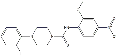 4-(2-fluorophenyl)-N-(2-methoxy-4-nitrophenyl)piperazine-1-carbothioamide Struktur