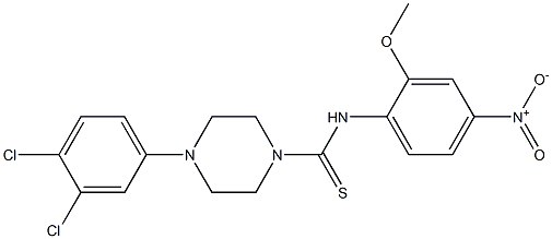 4-(3,4-dichlorophenyl)-N-(2-methoxy-4-nitrophenyl)piperazine-1-carbothioamide Struktur