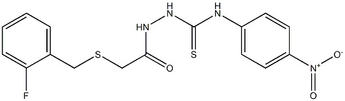 1-[[2-[(2-fluorophenyl)methylsulfanyl]acetyl]amino]-3-(4-nitrophenyl)thiourea Struktur