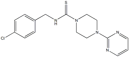 N-[(4-chlorophenyl)methyl]-4-pyrimidin-2-ylpiperazine-1-carbothioamide Struktur