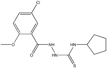 1-[(5-chloro-2-methoxybenzoyl)amino]-3-cyclopentylthiourea Struktur