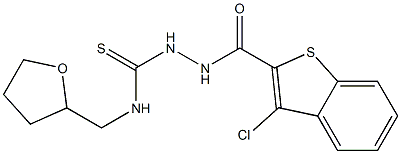 1-[(3-chloro-1-benzothiophene-2-carbonyl)amino]-3-(oxolan-2-ylmethyl)thiourea Struktur