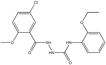 1-[(5-chloro-2-methoxybenzoyl)amino]-3-(2-ethoxyphenyl)urea Struktur