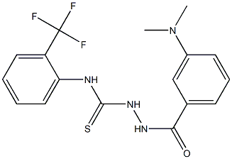 1-[[3-(dimethylamino)benzoyl]amino]-3-[2-(trifluoromethyl)phenyl]thiourea Struktur