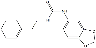 1-(1,3-benzodioxol-5-yl)-3-[2-(cyclohexen-1-yl)ethyl]urea Struktur