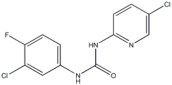 1-(3-chloro-4-fluorophenyl)-3-(5-chloropyridin-2-yl)urea Struktur