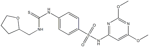 1-[4-[(2,6-dimethoxypyrimidin-4-yl)sulfamoyl]phenyl]-3-(oxolan-2-ylmethyl)thiourea Structure