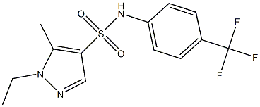 1-ethyl-5-methyl-N-[4-(trifluoromethyl)phenyl]pyrazole-4-sulfonamide Struktur