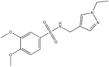 N-[(1-ethylpyrazol-4-yl)methyl]-3,4-dimethoxybenzenesulfonamide Struktur