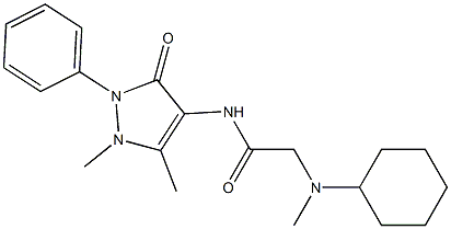 2-[cyclohexyl(methyl)amino]-N-(1,5-dimethyl-3-oxo-2-phenylpyrazol-4-yl)acetamide Struktur