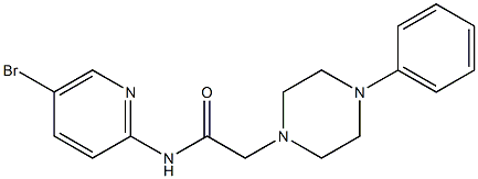 N-(5-bromopyridin-2-yl)-2-(4-phenylpiperazin-1-yl)acetamide Struktur