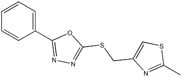 2-[(2-methyl-1,3-thiazol-4-yl)methylsulfanyl]-5-phenyl-1,3,4-oxadiazole Struktur