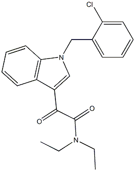 2-[1-[(2-chlorophenyl)methyl]indol-3-yl]-N,N-diethyl-2-oxoacetamide Struktur