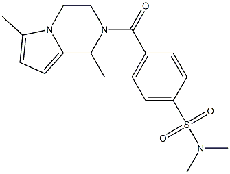 4-(1,6-dimethyl-3,4-dihydro-1H-pyrrolo[1,2-a]pyrazine-2-carbonyl)-N,N-dimethylbenzenesulfonamide Struktur