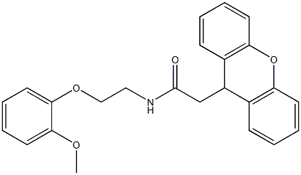 N-[2-(2-methoxyphenoxy)ethyl]-2-(9H-xanthen-9-yl)acetamide Struktur