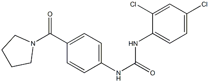 1-(2,4-dichlorophenyl)-3-[4-(pyrrolidine-1-carbonyl)phenyl]urea Struktur