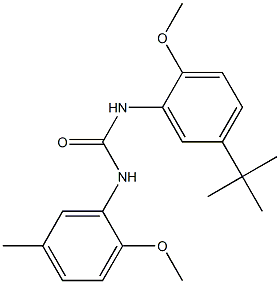 1-(5-tert-butyl-2-methoxyphenyl)-3-(2-methoxy-5-methylphenyl)urea Struktur