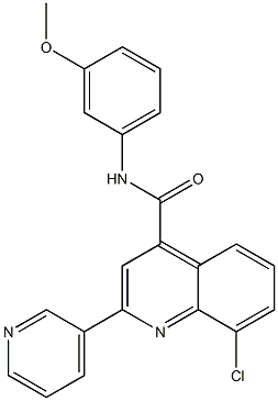 8-chloro-N-(3-methoxyphenyl)-2-pyridin-3-ylquinoline-4-carboxamide Struktur