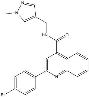 2-(4-bromophenyl)-N-[(1-methylpyrazol-4-yl)methyl]quinoline-4-carboxamide Struktur