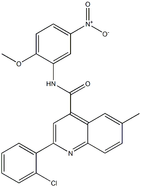 2-(2-chlorophenyl)-N-(2-methoxy-5-nitrophenyl)-6-methylquinoline-4-carboxamide Struktur