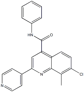 7-chloro-8-methyl-N-phenyl-2-pyridin-4-ylquinoline-4-carboxamide Struktur