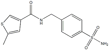 5-methyl-N-[(4-sulfamoylphenyl)methyl]thiophene-3-carboxamide Struktur