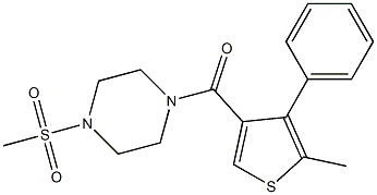 (5-methyl-4-phenylthiophen-3-yl)-(4-methylsulfonylpiperazin-1-yl)methanone Struktur