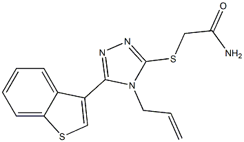 2-[[5-(1-benzothiophen-3-yl)-4-prop-2-enyl-1,2,4-triazol-3-yl]sulfanyl]acetamide Struktur