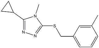 3-cyclopropyl-4-methyl-5-[(3-methylphenyl)methylsulfanyl]-1,2,4-triazole Struktur