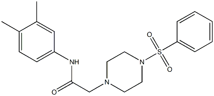 2-[4-(benzenesulfonyl)piperazin-1-yl]-N-(3,4-dimethylphenyl)acetamide Struktur