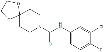 N-(3-chloro-4-fluorophenyl)-1,4-dioxa-8-azaspiro[4.5]decane-8-carboxamide Struktur