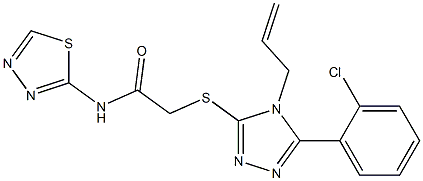 2-[[5-(2-chlorophenyl)-4-prop-2-enyl-1,2,4-triazol-3-yl]sulfanyl]-N-(1,3,4-thiadiazol-2-yl)acetamide Struktur