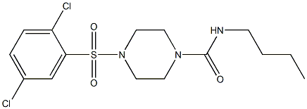 N-butyl-4-(2,5-dichlorophenyl)sulfonylpiperazine-1-carboxamide Struktur