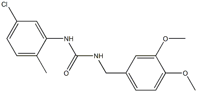 1-(5-chloro-2-methylphenyl)-3-[(3,4-dimethoxyphenyl)methyl]urea Struktur