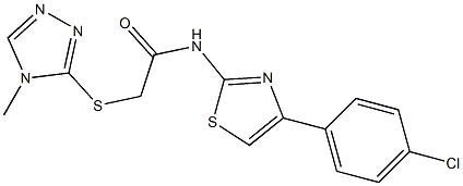 N-[4-(4-chlorophenyl)-1,3-thiazol-2-yl]-2-[(4-methyl-1,2,4-triazol-3-yl)sulfanyl]acetamide Struktur